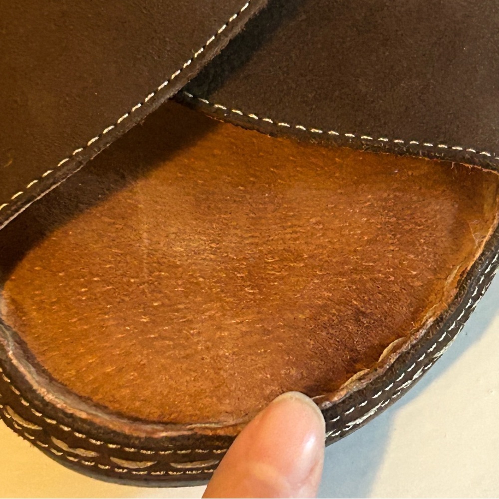 Born concept b.o.c Kallie brown genuine leather wedge sandals comfort size 8 - Picture 12 of 13